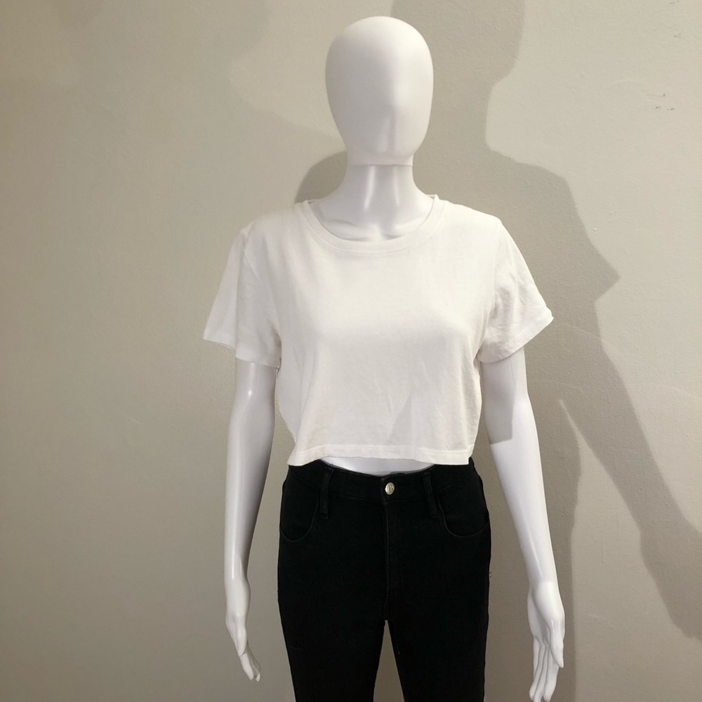 UO Best Friend Crop Tee in White